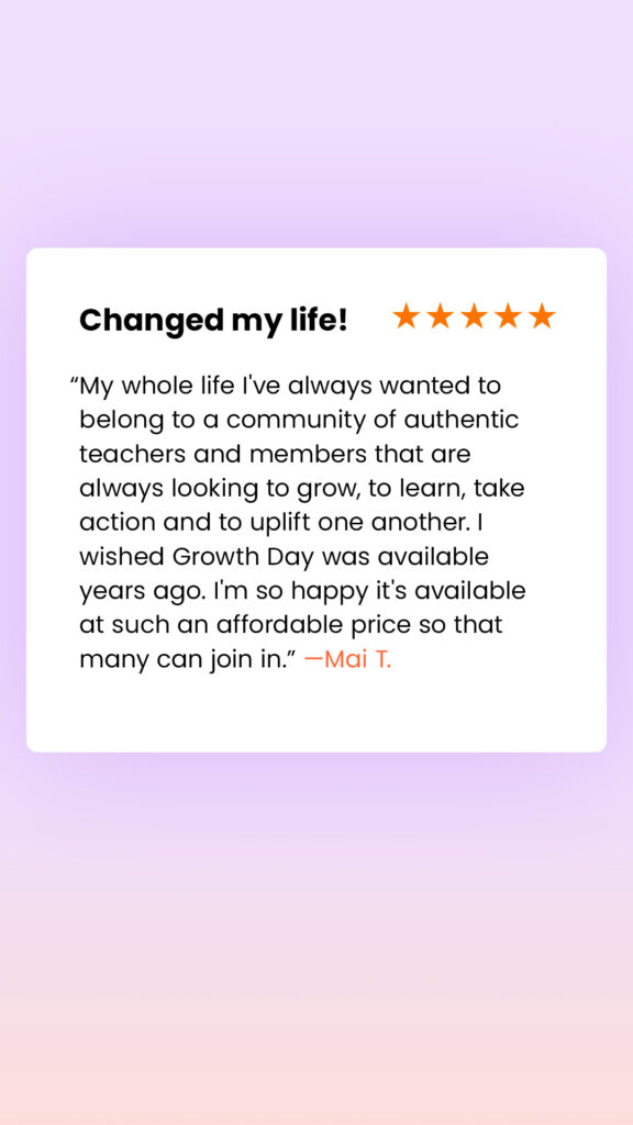 Growth Day App: Testimonial 