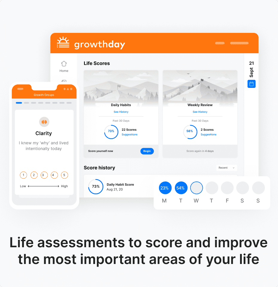 Growth Day App: Life Assessments and life scores